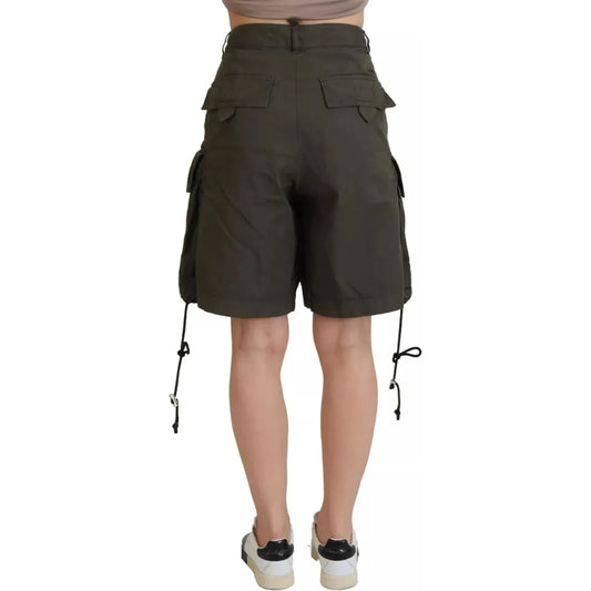 Dsquared² Green High Waist Cargo Bermuda Women Shorts PAN74529-38