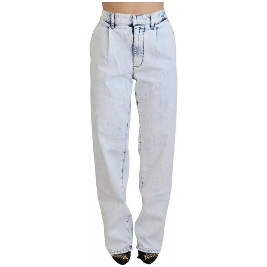 Dsquared² Light Blue Cotton High Waist Straight Denim Jeans PAN74518-38