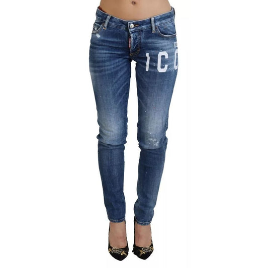 Dsquared² Blue Icon Low Waist Skinny Jennifer Denim Jeans