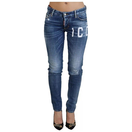Dsquared² Blue Icon Low Waist Skinny Jennifer Denim Jeans PAN74503-38