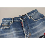 Dsquared² Blue Washed High Waist Straight Denim Boston Jeans PAN74505-38
