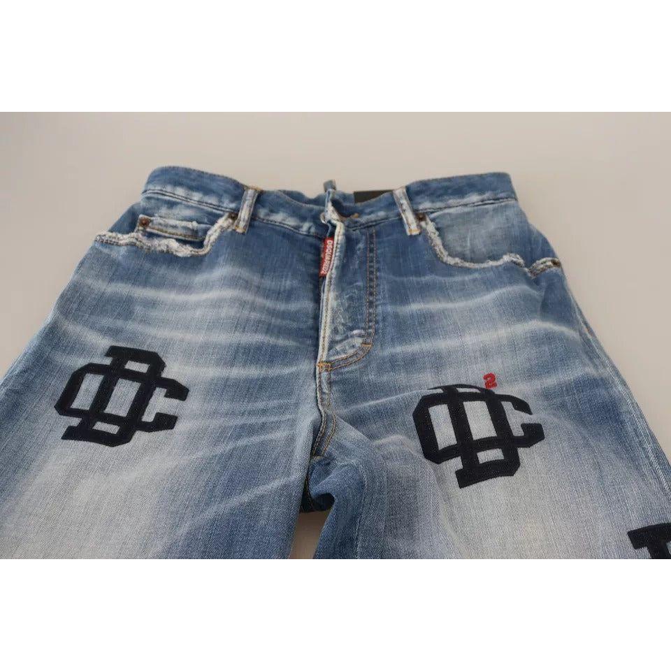 Dsquared² Blue Washed High Waist Straight Denim Boston Jeans PAN74505-38