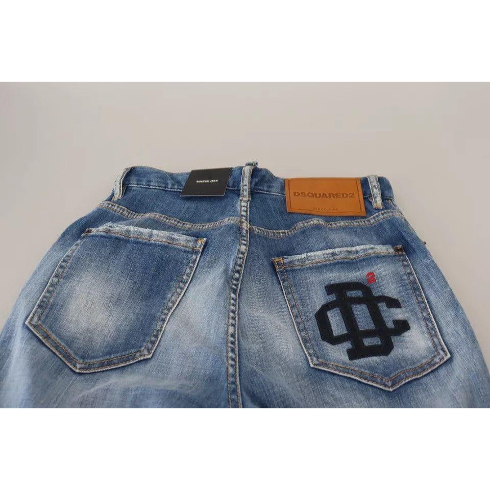Dsquared² Blue Washed High Waist Straight Denim Boston Jeans PAN74505-38
