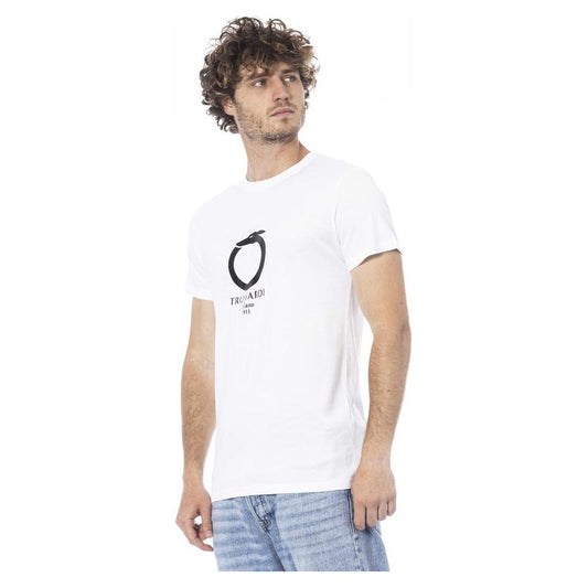 Trussardi Beachwear White Cotton T-Shirt TR-24321-M-FBB-186