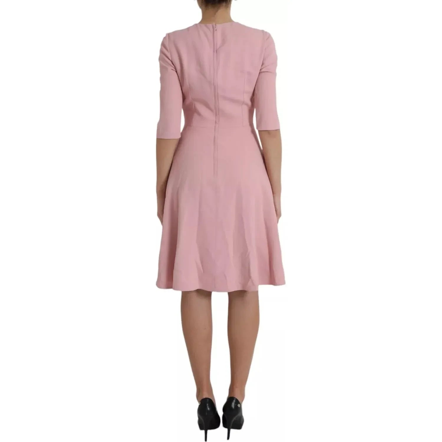 Dolce & Gabbana Pink A-line Flare Viscose Short Sleeves Dress
