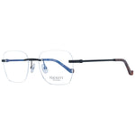 Alt Tag: Hackett Black Men Glasses Frame, rimless metal square design, demo lenses, branded case, perfect for style-conscious men.