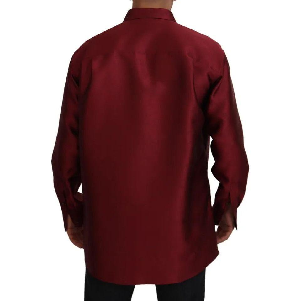 Dolce & Gabbana Bordeaux Cotton Long Sleeve Men Formal Shirt JKT3586-40