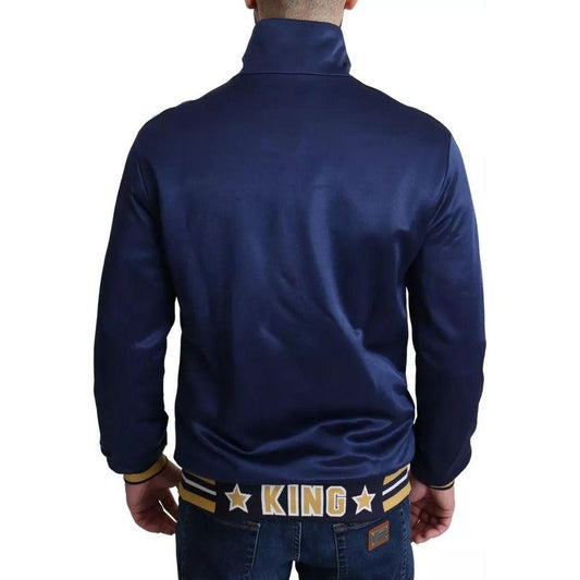 Dolce & Gabbana Blue Heraldic Patch Striped King Bee Sweater JKT2880-46