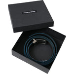 Dolce & Gabbana Blue Velvet Leather Silver Metal Buckle Belt Dolce & Gabbana Dark Slate Gray