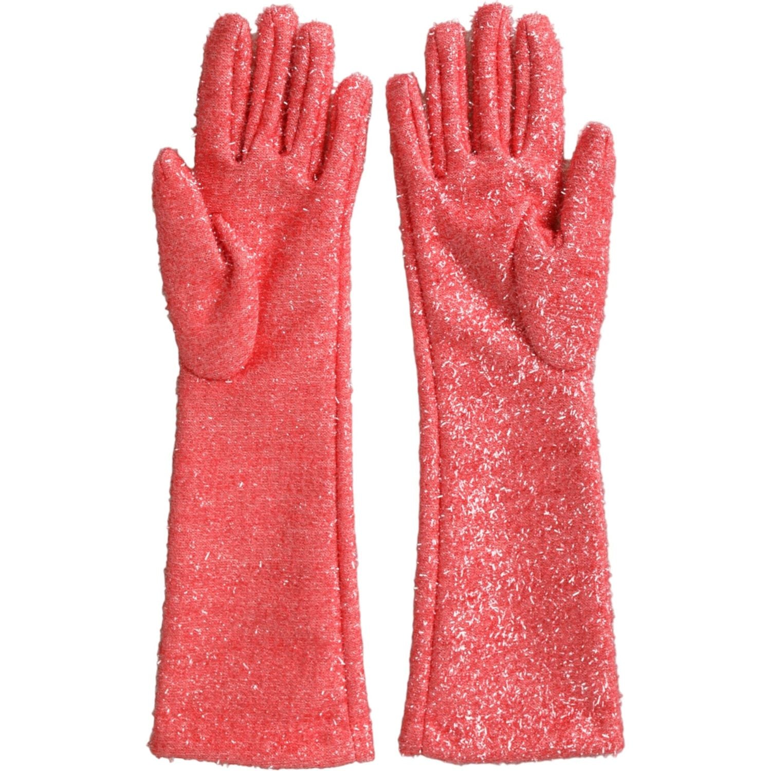 Dolce & Gabbana Pink Lurex Fantasia Mid Arm Length Gloves
