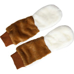 Dolce & Gabbana Brown White Acrylic Knitted Fur Mitten Gloves LB30147