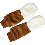 Dolce & Gabbana Brown White Acrylic Knitted Fur Mitten Gloves LB30147