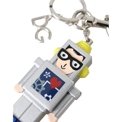 Dolce & Gabbana Multicolor Astronaut Space Metal Logo Keyring Keychain