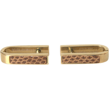 Dolce & Gabbana Gold Plated Metal Brass Pin Men Cufflinks