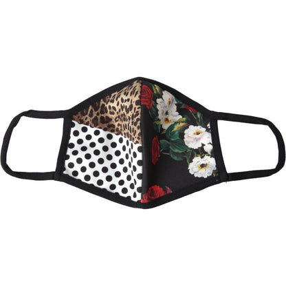 Dolce & Gabbana Multicolor Leopard Floral Elastic Ear Strap Face Mask