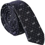 Dolce & Gabbana Blue DG Logo 100% Silk Adjustable Tie KRA3291