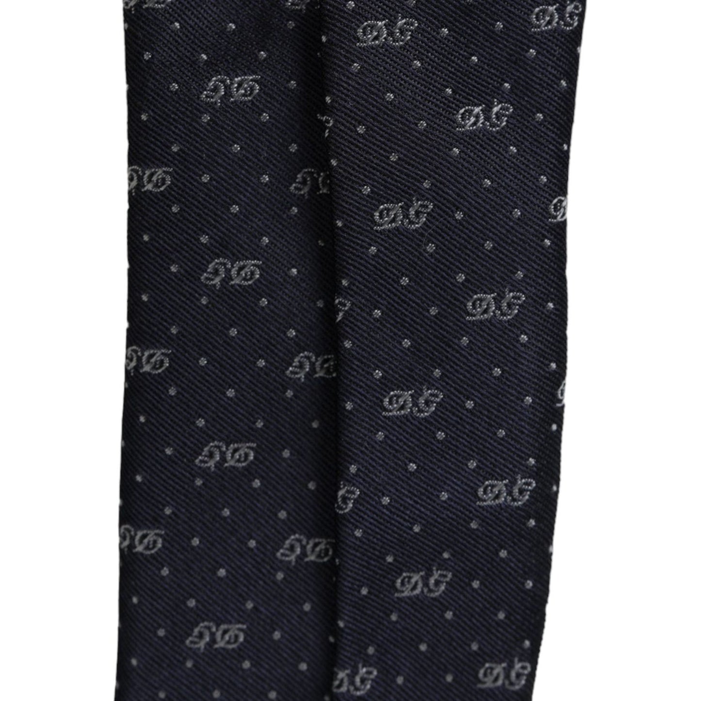 Dolce & Gabbana Blue DG Logo 100% Silk Adjustable Tie KRA3291