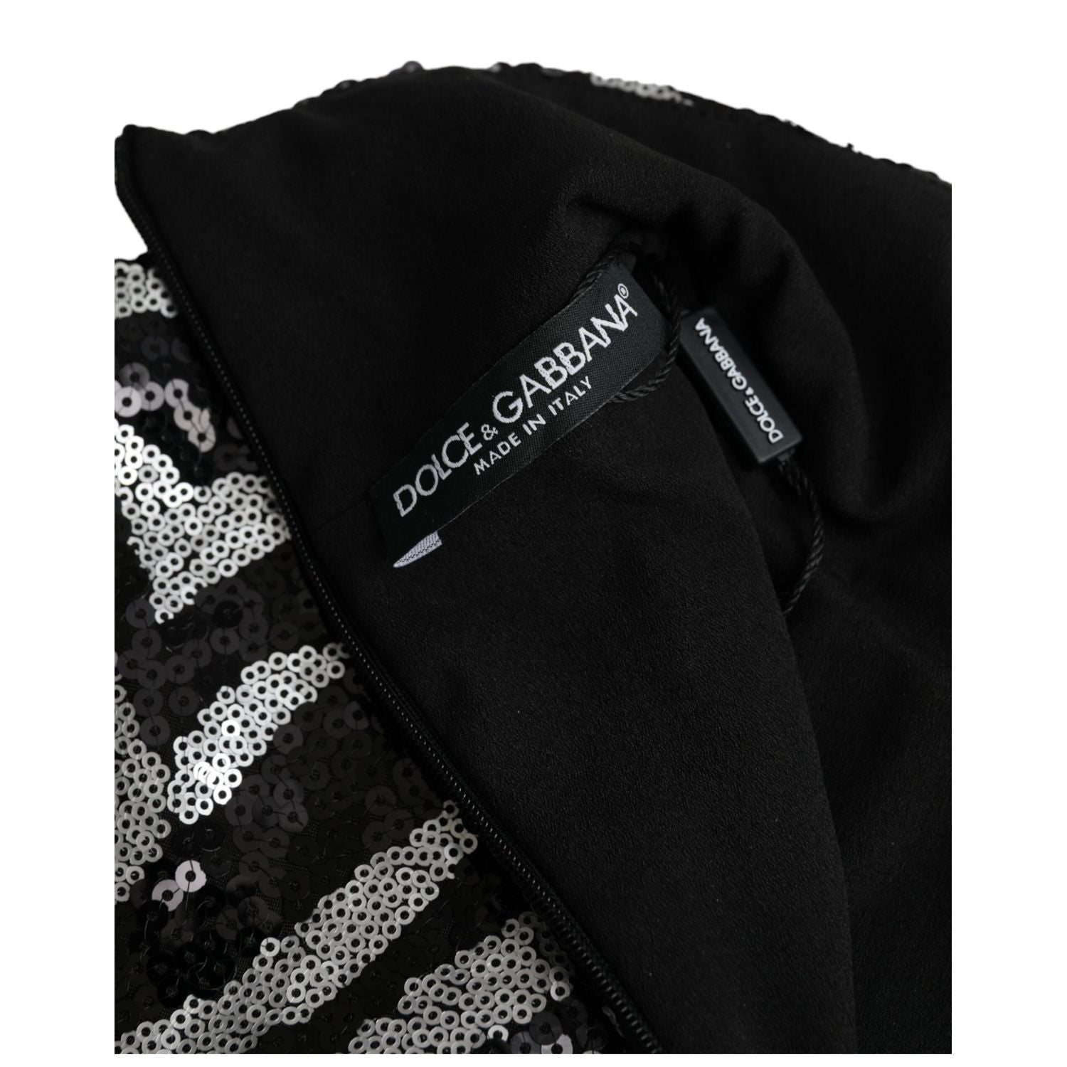 Dolce & Gabbana Black Silver Sequined Polyester Sweater