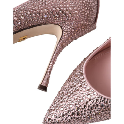 Dolce & Gabbana Pink Strass Crystal Heels Pumps Shoes