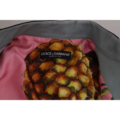 Dolce & Gabbana Blue Button Crystal Embellished Cotton Jacket