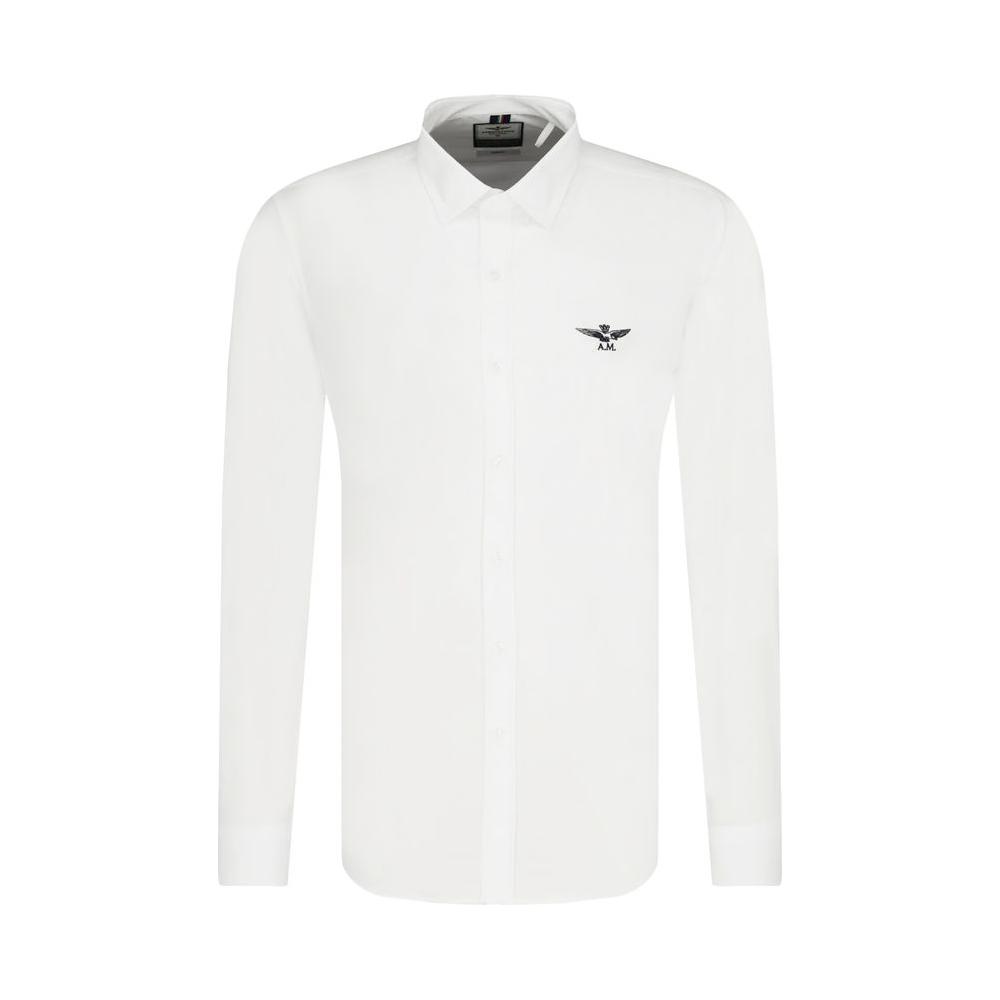 Aeronautica Militare White Cotton Men Shirt