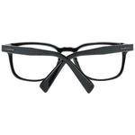 Ermenegildo Zegna Black Men Glasses Frame, full-rim plastic in black, rectangle style with spring hinge, 52-19-145 size.