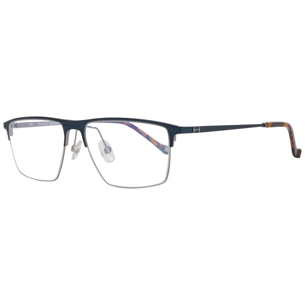 Hackett Blue Men Glasses Frame, metal and plastic, full-rim browline, blue filters, size 54-15-145, with branded case.