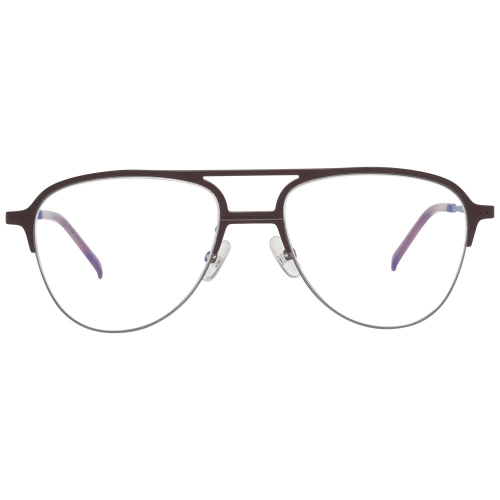 Hackett Brown Men Glasses Frame, half-rim metal and plastic, blue-filter, size 53-17-145, includes branded case, brown color