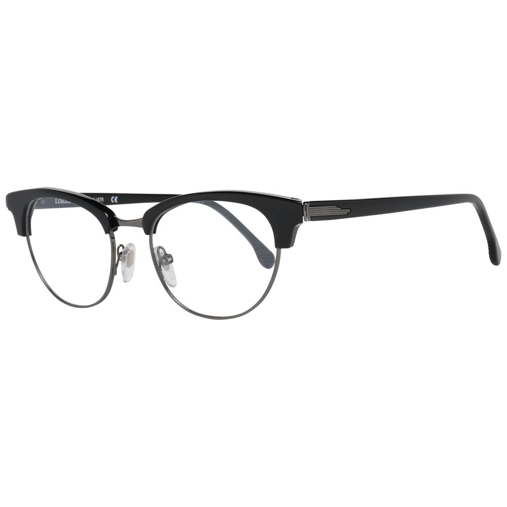 Lozza Black Women Glasses Frame round style full-rim plastic 50-18-140 size with demo lenses and branded case