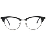Lozza Black Women Glasses Frame in full-rim round style, black plastic material, size 50-18-140, with demo lenses.