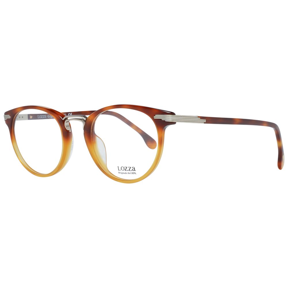 Lozza Brown Unisex Glasses Frame with full-rim, metal and plastic construction, featuring spring hinges and 48-23-140 size.