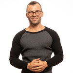 Man wearing Lozza Brown Men Glasses Frame with full-rim plastic design.