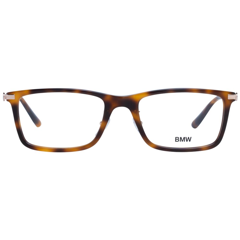 BMW Brown Men Optical Frames with multicolor trapezium full-rim style, metal & plastic material, demo lenses, no extra protection.