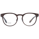 Ermenegildo Zegna Bronze Men Glasses Frame, round full-rim titanium eyewear for men, size 48-19-140, includes branded case.