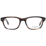Ermenegildo Zegna Brown Men Glasses Frame, trapezium style, plastic material, full-rim, 53-19-145 size, includes branded case.