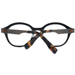 Ermenegildo Zegna Brown Men Glasses Frame, full-rim, round style, brown horn frame, demo lenses, 48-19-145 dimensions, branded case included.