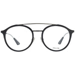 Police Black Men Glasses Frame, full-rim aviator style with metal & plastic frame, demo lenses, branded case included