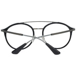 Police Black Men Glasses Frame, full-rim aviator style with black metal and plastic construction, 52-19-140 size.