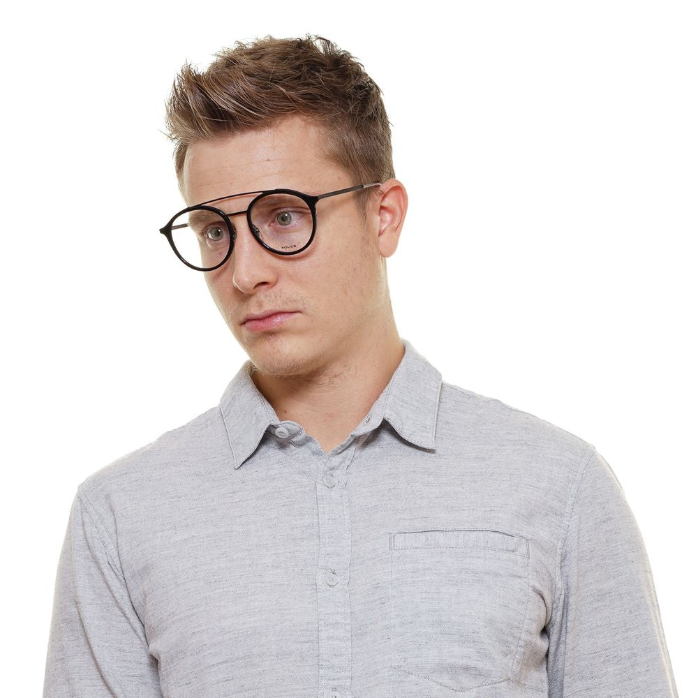 Police Black Men Glasses Frame featuring aviator style with black metal and plastic frame, full-rim design, and demo lenses.