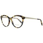 Emilio Pucci Brown Women Glasses Frame, full-rim style with tortoiseshell pattern, 53mm lens width, metal and plastic material.