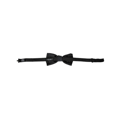 Dolce & Gabbana Dark Gray Silk Adjustable Neck Men Bow Tie