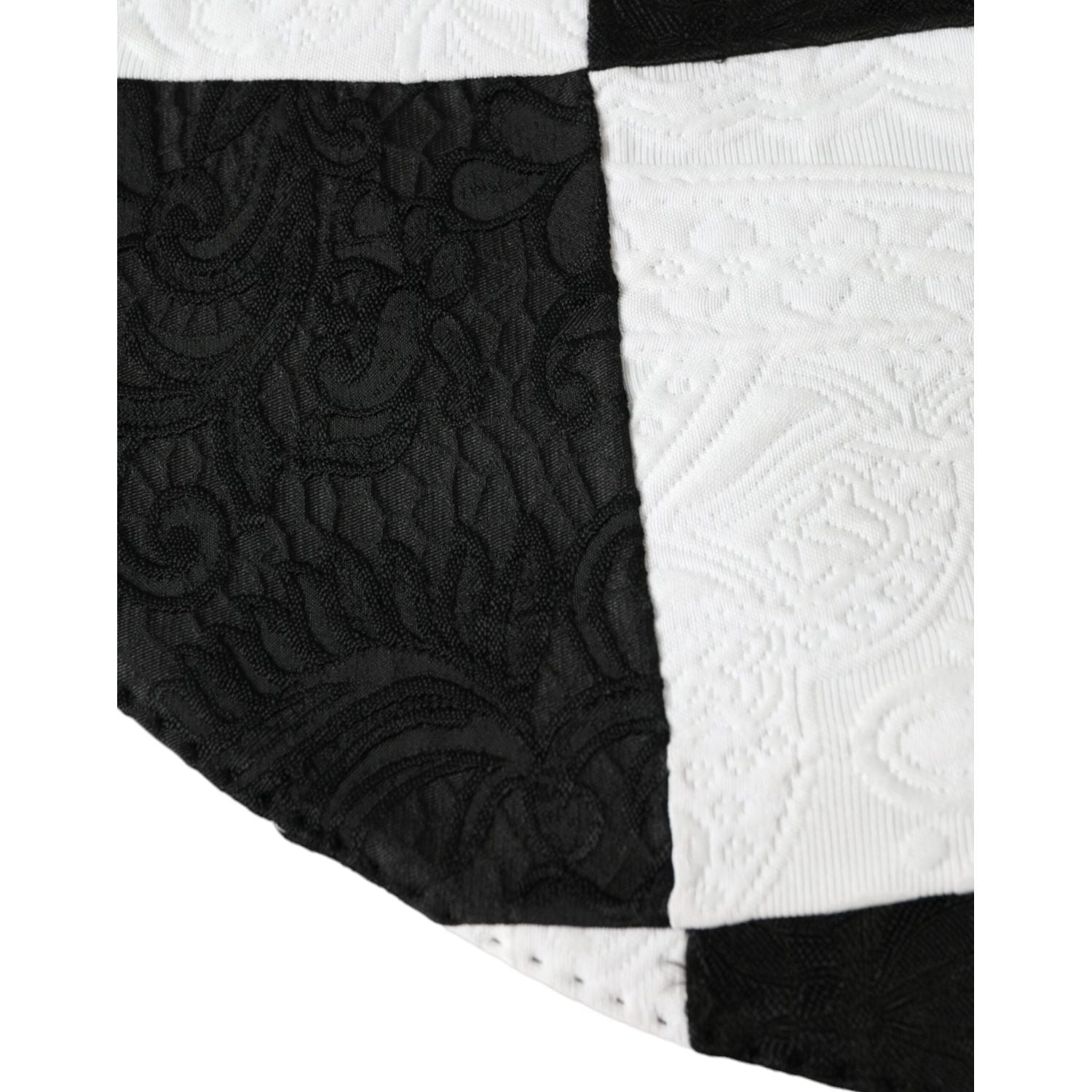 Dolce & Gabbana Black White Checkered Wide Brim Floppy Hat