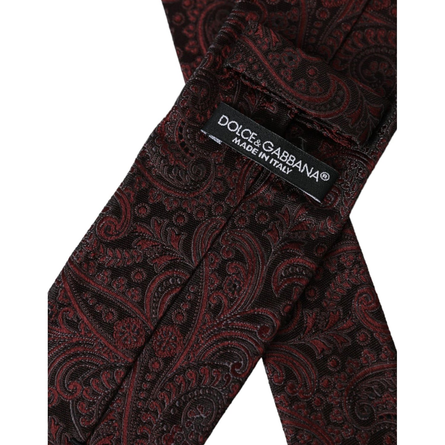 Dolce & Gabbana Bordeaux Patterned Silk Adjustable Men Tie