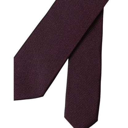 Dolce & Gabbana Bordeaux Solid 100% Silk Adjustable Men Tie
