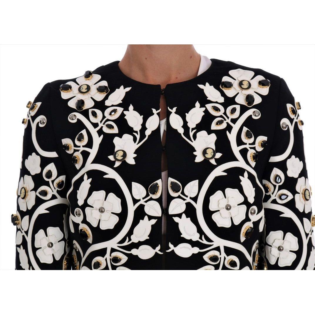 Dolce & Gabbana Black Baroque Floral Crystal Jacket