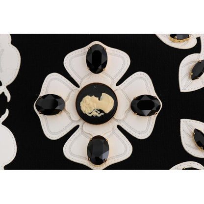 Dolce & Gabbana Black Baroque Floral Crystal Jacket Coats & Jackets
