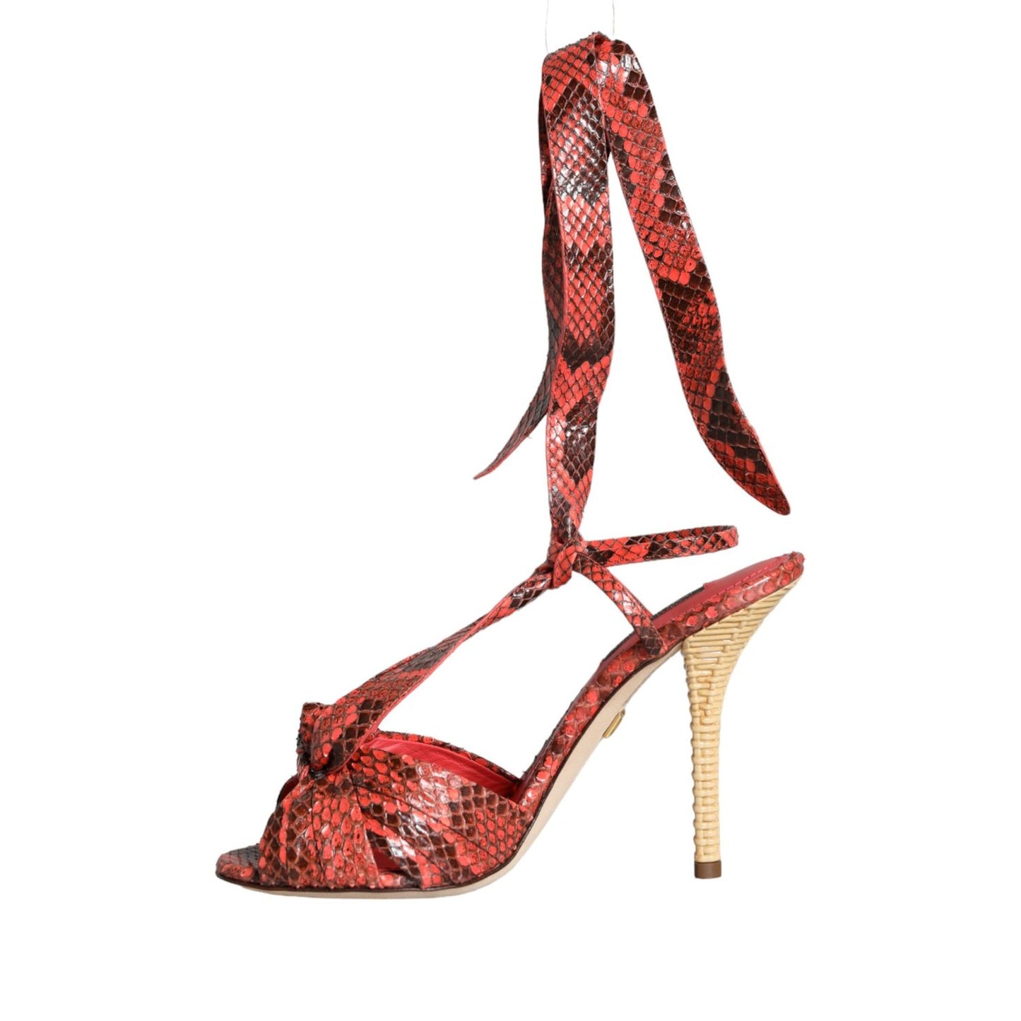 Dolce & Gabbana Coral Exotic Leather Heels Sandals Shoes
