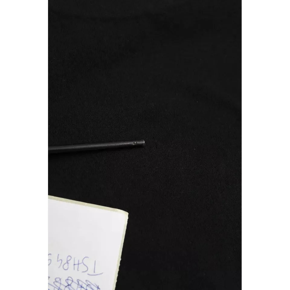 Balenciaga Black Cotton Logo Print Crew Neck Short Sleeves T-shirt