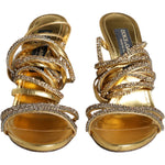 Dolce & Gabbana Gold Crystals Keira Heels Sandals Shoes LA11356-39.5