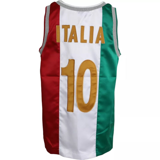 Dolce & Gabbana White Green Sleeveless Top Italian Flag Basket T-shirt TSH85070-XS